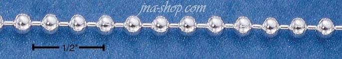 18" Sterling Silver 300 BEAD CHAIN (3MM) - Click Image to Close