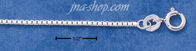 22" Sterling Silver 022 BOX (1.25MM) CHAIN - Click Image to Close