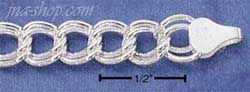 Sterling Silver 7" 100 CHARM LINK BRACELET (~7MM) - Click Image to Close