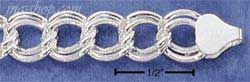 Sterling Silver 7" 120 CHARM LINK BRACELET (~8MM) - Click Image to Close