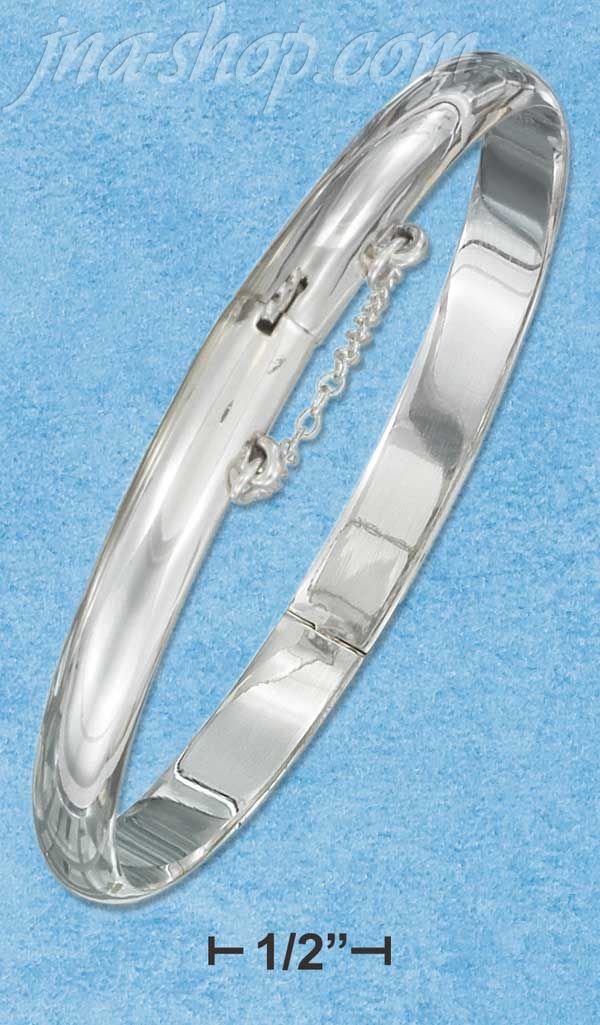 Sterling Silver 7MM HIGH POLISH BANGLE BRACELET - Click Image to Close