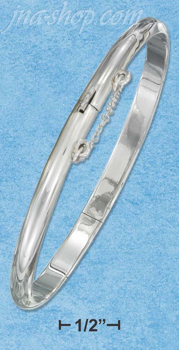 Sterling Silver 5MM HP BANGLE BRACELET - Click Image to Close