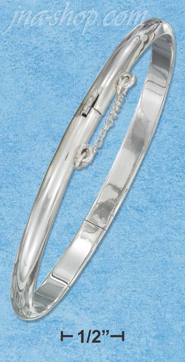 Sterling Silver 5MM HP BANGLE BRACELET - Click Image to Close