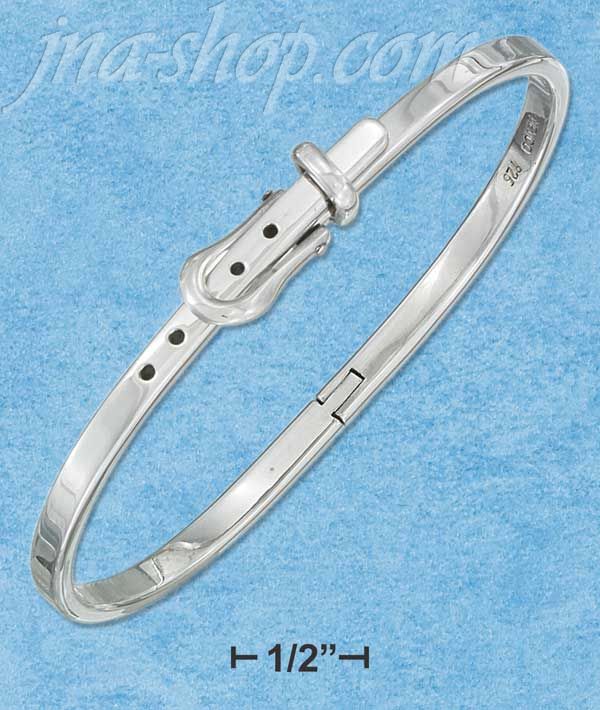 Sterling Silver BELT BUCKLE BANGLE BRACELET - Click Image to Close