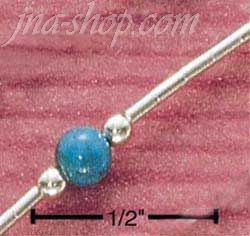 Sterling Silver 9" TURQUOISE BEAD ON LIQUID SILVER ANKLET - Click Image to Close