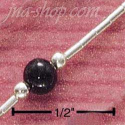 Sterling Silver ONYX ON LIQUID SILVER ANKLET - Click Image to Close