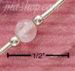 Sterling Silver ROSE QUARTZ ON LIQUID SILVER ANKLET - Click Image to Close