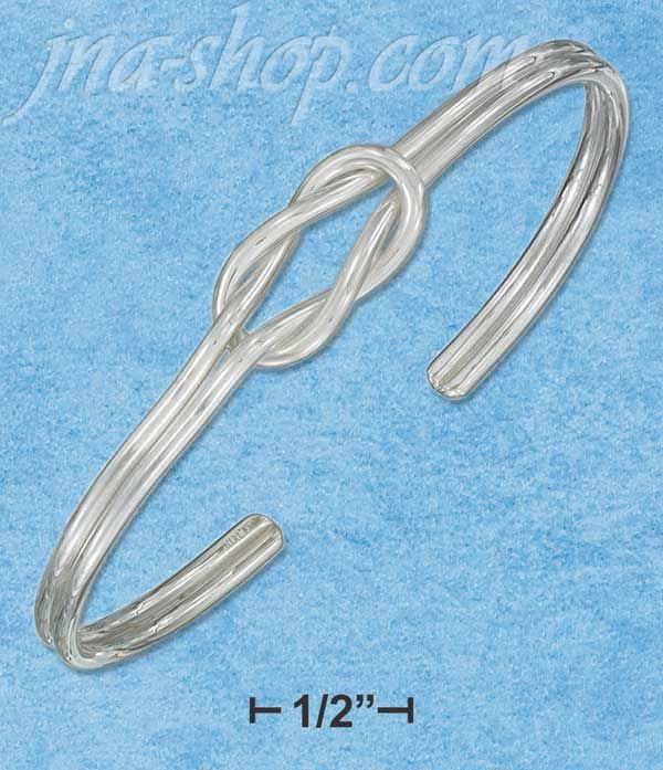 Sterling Silver SQUARE KNOT CUFF BRACELET - Click Image to Close