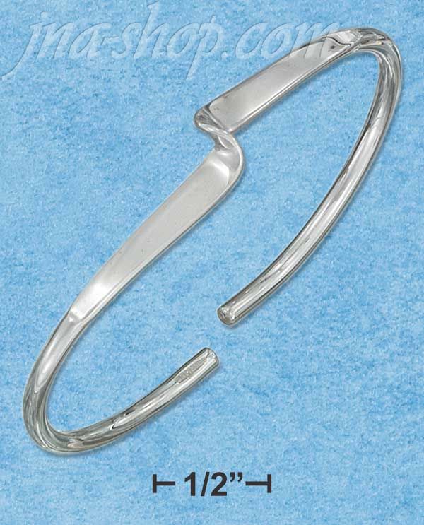 Sterling Silver SINGLE WAVE CUFF BRACELET - Click Image to Close