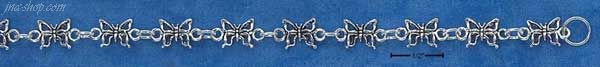 Sterling Silver 7" MINI BUTTERFLY BRACELET - Click Image to Close