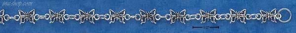 Sterling Silver 7" MINI BUTTERFLY BRACELET - Click Image to Close