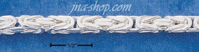 7" Sterling Silver SQUARE BYZANTINE 100 CHAIN (4MM) - Click Image to Close