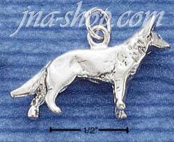 Sterling Silver 3D GERMAN SHEPHERD CHARM - Click Image to Close
