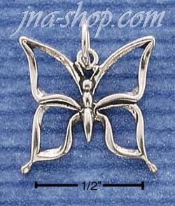 Sterling Silver OPEN BUTTERFLY CHARM - Click Image to Close