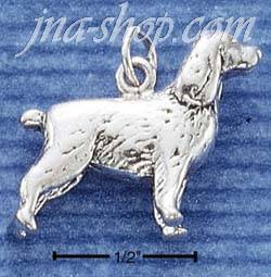 Sterling Silver 3D SPANIEL DOG CHARM - Click Image to Close