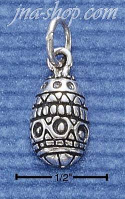 Sterling Silver EASTER EGG CHARM - Click Image to Close