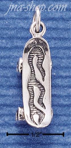 Sterling Silver SKATEBOARD CHARM - Click Image to Close