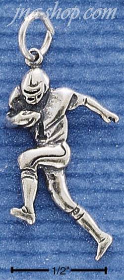 Sterling Silver RUNNING FOOTBALL PLAYER CHARM - Click Image to Close