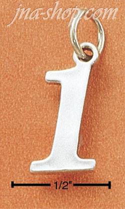 Sterling Silver NUMBER "1" CHARM - Click Image to Close