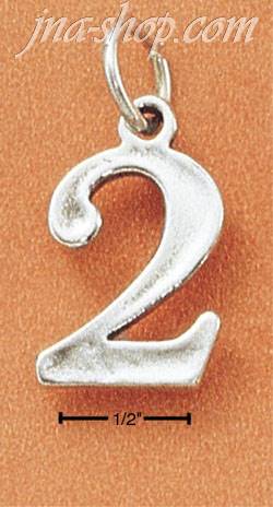 Sterling Silver NUMBER "2" CHARM - Click Image to Close