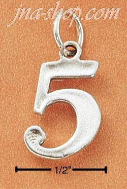 Sterling Silver NUMBER "5" CHARM - Click Image to Close