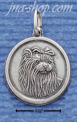 Sterling Silver YORKSHIRE TERRIER ID CHARM - Click Image to Close