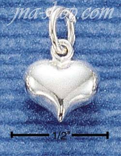 Sterling Silver MINI WIDE PUFF HEART CHARM - Click Image to Close