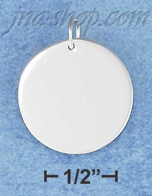 Sterling Silver 20MM PLAIN ROUND DISK CHARM - Click Image to Close