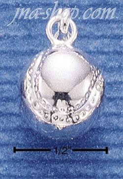 Sterling Silver HP 3D BASEBALL CHARM - Click Image to Close