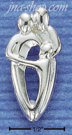 Sterling Silver COUPLE W/ ONE CHILD PENDANT - Click Image to Close
