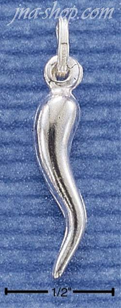 Sterling Silver LARGE ITALIAN HORN CHARM (APPROX 1.5") - Click Image to Close
