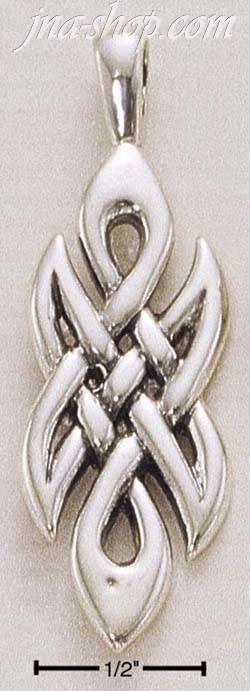 Sterling Silver LARGE ELONGATED CELTIC CHARM - Click Image to Close