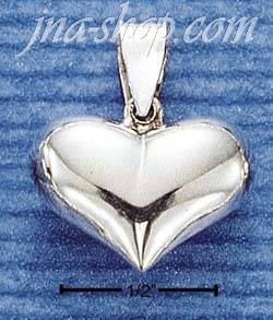 Sterling Silver SMALL WIDE HP HEART CHARM - Click Image to Close