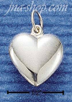 Sterling Silver DAINTY PUFF HEART CHARM - Click Image to Close