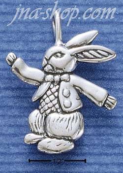 Sterling Silver EASTER BUNNY CHARM - Click Image to Close