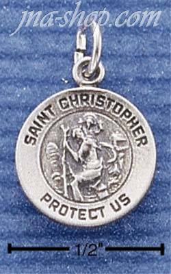 Sterling Silver MINI ST CHRISTOPHER MEDALLION CHARM - Click Image to Close