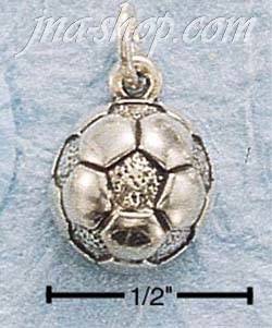 Sterling Silver ANTIQUED SOCCER BALL CHARM - Click Image to Close