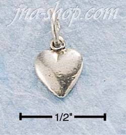 Sterling Silver TINY PUFFED HEART CHARM - Click Image to Close