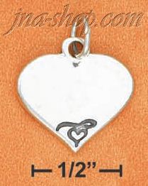 Sterling Silver 18MM ENGRAVABLE HEART CHARM - Click Image to Close