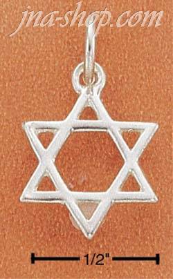 Sterling Silver SIMPLE JEWISH STAR CHARM - Click Image to Close
