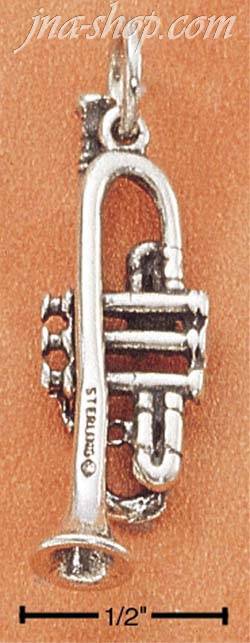 Sterling Silver TRUMPET CHARM - Click Image to Close