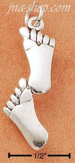 Sterling Silver TWO FOOTPRINTS CHARM - Click Image to Close