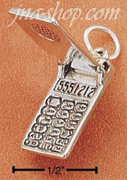Sterling Silver FLIP TOP CELL PHONE CHARM - Click Image to Close