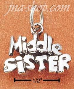 Sterling Silver "MIDDLE SISTER" CHARM - Click Image to Close