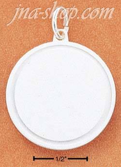 Sterling Silver 24MM ROUND SATIN DISK W/ POLISHED BORDER ENGRAVA - Click Image to Close