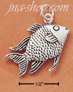 Sterling Silver ANTIQUED DETAILED FISH CHARM - Click Image to Close