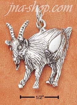 Sterling Silver ANTIQUED GOAT CHARM - Click Image to Close