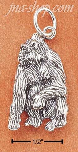Sterling Silver ANTIQUED GORILLA CHARM - Click Image to Close