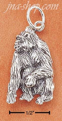 Sterling Silver ANTIQUED GORILLA CHARM - Click Image to Close