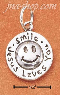 Sterling Silver "SMILE JESUS LOVE YOU" CHARM - Click Image to Close